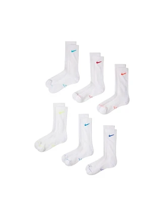 Ponožky Nike Everyday Elevated, 6 párov, biele, HQ8021 906, veľkosti 38–42,5