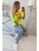 Blúzka s potlačou Magic yellow neon