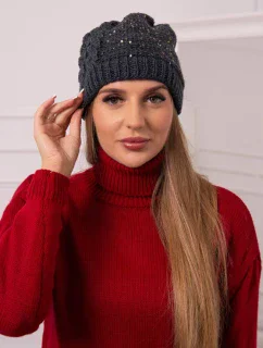 Dámska čiapka Amira K359 graphite+black