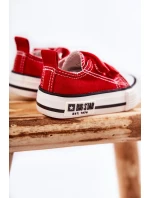 Dziecięce Materiałowe Trampki Na Rzep BIG STAR KK374076 Czerwone