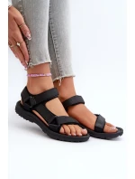 Lekkie Sportowe Sandały Damskie Czarne Lumeria Lekkie Sportowe Sandały Damskie Czarne Lumeria