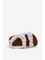 Dziecięce Sandałki Na Korkowej Podeszwie Z Klamrami Owoce Białe Thessa