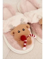 Vánoční kožené domácí pantofle dámské sobi béžové Ilianne Vánoční kožené domácí pantofle dámské sobi béžové Ilianne