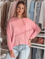 Dámsky nadrozmerný jednoduchý sveter SENZIA ružový FashionStreet MY2447