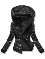 Čierna prešívaná bunda s odnímateľnou kapucňou S'West (B9753-1)