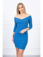 Džínsové šaty s výstrihom do V