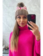 Dámska čiapka s brmbolcom Elizabeth K386 mocca