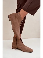 Nízke topánky so zapínaním na zips, nízky podpätok, tmavo béžové, Canella Nízke topánky so zapínaním na zips, nízky podpätok, tmavo béžové, Canella