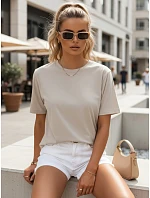 Dámske bavlnené základné tričko LISTRA beige FashionStreet RY2542 Dámske bavlnené základné tričko LISTRA beige FashionStreet RY2542
