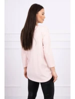 Blúzka s 3D grafikou plameniaka púdrovo ružová Blúzka s 3D grafikou plameniaka púdrovo ružová