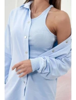 3-dielna súprava mikiny, topu a legínsov modrá