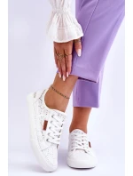 Damskie Koronkowe Tenisówki BIG STAR W274925 Białe