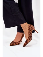 Szpilki Damskie W Panterkę Vinceza 62264 Brązowe