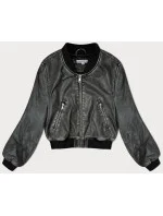Šedá bunda bomber z ekokože (TT042) Šedá bunda bomber z ekokože (TT042)