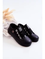 Dziecięce Skórzane Trampki BIG STAR JJ374311 Czarne