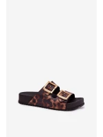 Pachnące Klapki Damskie Z Klamrami Panterka ZAXY RR285059 Brązowe