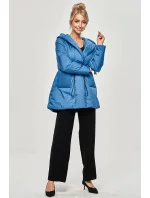 Svetlomodrá dámska bunda s kapucňou (HO-22) Svetlomodrá dámska bunda s kapucňou (HO-22)