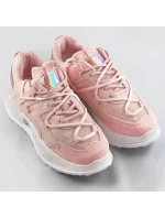 Ružové dámske sneakersy s dvojitými šnúrkami (7001)