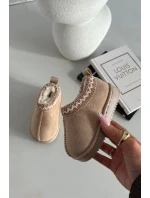 Śniegowce Dziecięce Z Haftem Beżowe Prina