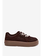 Dámske tenisky na platforme s ozdobným šnurovaním Big Star UU274004 Chocolate Dámske tenisky na platforme s ozdobným šnurovaním Big Star UU274004 Chocolate