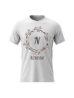 Dámske bavlnené tričko s potlačou - kvetinový motív s názvom - NICOLE - biele