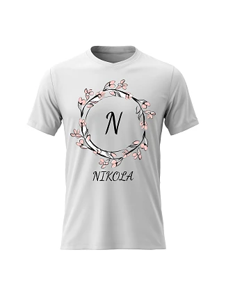 Dámske bavlnené tričko s potlačou - kvetinový motív s názvom - NICOLE - biele
