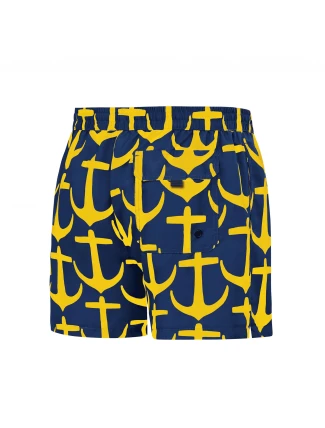Pánske plavkové kraťasy Happy Self SM29-21 tm..modrá-vzor - Self