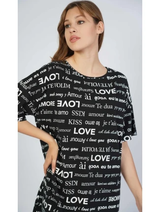 Dámska nočná košeľa s krátkym rukávom Amore Dámska nočná košeľa s krátkym rukávom Amore