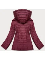 Vínová dámska bunda s kvetovanou podšívkou (SF726) Vínová dámska bunda s kvetovanou podšívkou (SF726)