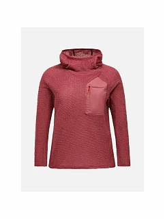 Dámska mikina PEAK PERFORMANCE W Freelight Polartec Alpha Hood, červená farba