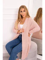 Sveter s netopierími rukávmi púdrovo ružový