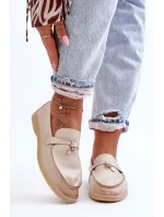 Klasyczne Mokasyny Damskie Beżowe Cortez