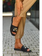 Klapki Damskie Z Ozdobami S.Barski KV27-031 Czarne