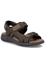 Pánske kožené sandále na suchý zips hnedé Rieker 26450-26