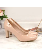 Sergio Leone W SK39J nude lakované lodičky na ihlovom podpätku