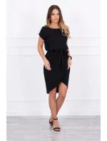 Šaty s obálkou dole čierne