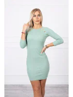 Šaty s ozdobnými gombíkmi tmavo mätové