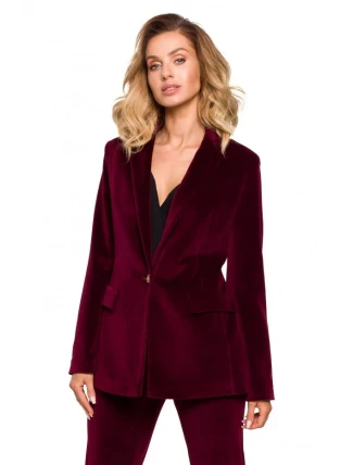 Zamatové sako s gombíkom M643 - Moe