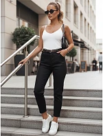 Dámske nohavice slim fit s opaskom TAIRONIK, čierne, FashionStreet UY2721 Dámske nohavice slim fit s opaskom TAIRONIK, čierne, FashionStreet UY2721