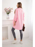 Plus veľkosť bavlnené mušelínové tričko Candy Pink