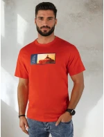 Pánske oranžové tričko s potlačou FashionStreet RX5486 Pánske oranžové tričko s potlačou FashionStreet RX5486