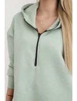 Zateplená mikina s bočnými otvormi tmavá mentolová Zateplená mikina s bočnými otvormi tmavá mentolová