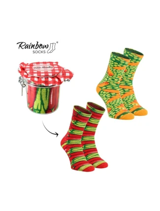 Skarpetki Rainbow Socks Warzywa W Słoiku Papryczki Chili Groszek Z Marchewką 2 Pary