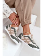 Nízke dámske tenisky béžovo-zelené Eezore