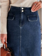 Dámska džínsová maxi sukňa s rozparkom BLUEVIC modrá FashionStreet CY0486