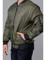 Pánska bunda typu "bomber" v army farbe s prešívanou podšívkou (AK95-3)