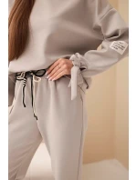 Dámsky viskózový set s viazankami butter dark beige