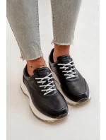 Damskie Sneakersy Buty Sportowe Z Eko Skóry Big Star OO274024 Hi-Poly System Czarne