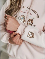 Dámske Plus veľkosť mikina SPECIAL KITTY ružová FashionStreet BY1511