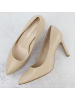 Béžové lodičky na podpätku Sergio Leone 1339